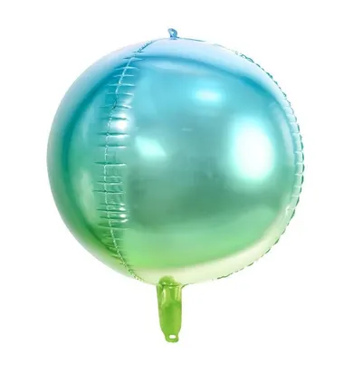 PartyDeco, balon foliowy, kula ombre, niebiesko-zielony, 30 cm