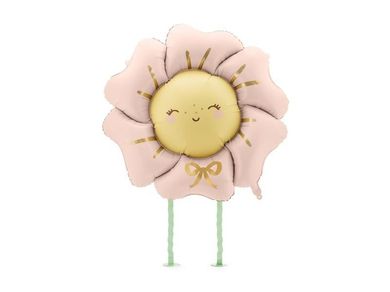 PartyDeco, balon foliowy, kwiatek, różowy, 104-104 cm