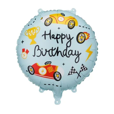 PartyDeco, balon foliowy, pastylka, Happy Birthday, 35-35 cm