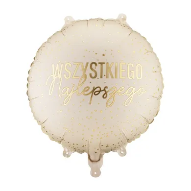 PartyDeco, balon foliowy, pastylka, wszystkiego najlepszego, 35-35 cm