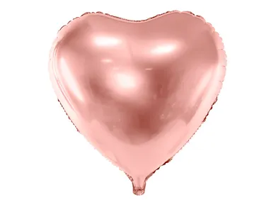 PartyDeco, balon foliowy, serce, 45 cm, różowy