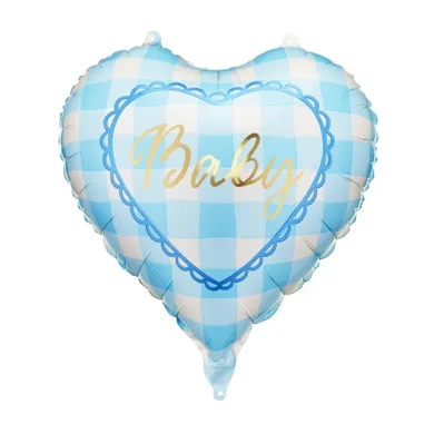 PartyDeco, balon foliowy, serce, Baby, jasnoniebieski, 35 cm, 1 szt.