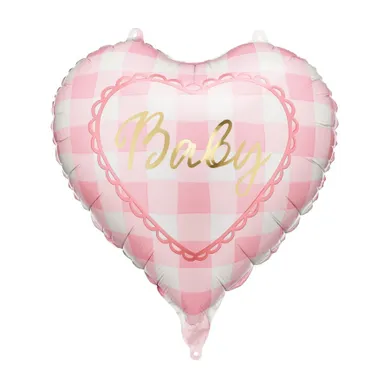 PartyDeco, balon foliowy, serce, Baby, jasnoróżowy, 35 cm, 1 szt.