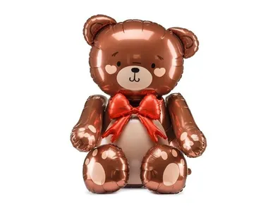 PartyDeco, balon foliowy, stojący, miś, 59-88 cm