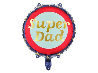 PartyDeco, balon foliowy Super Dad, 45 cm, mix, 1 szt.