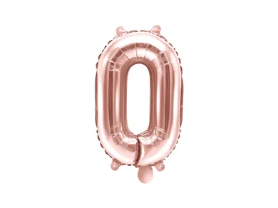 PartyDeco, balon foliowy, w kształcie cyfry 0,różowy, 35 cm