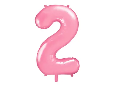 PartyDeco, balon foliowy, w kształcie cyfry 2,86 cm, różowy