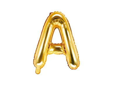 PartyDeco, balon foliowy, w kształcie litery A, 35 cm, złoty