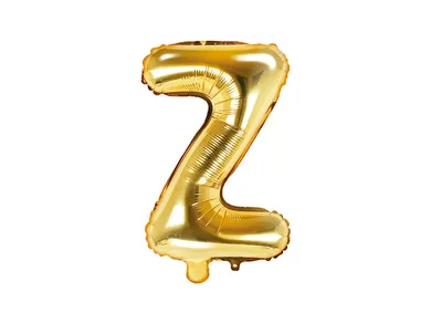 PartyDeco, balon foliowy, w kształcie litery Z, 35 cm, złoty