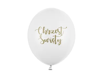 PartyDeco, balony 30 cm, Chrzest Święty, Pastel Pure White, 6 szt.