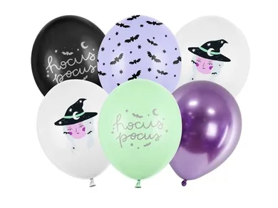 PartyDeco, balony 30 cm, Witch, mix, 6 szt.