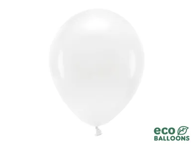 PartyDeco, balony Eco 30 cm pastelowe, biały, 10 szt.