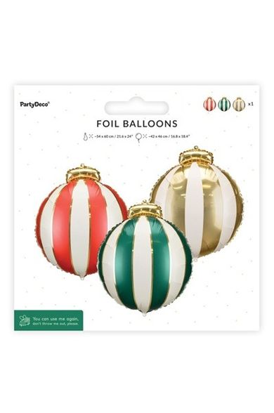 PartyDeco, balony foliowe, bombka, A3, 98350