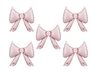 PartyDeco, balony foliowe do girland, kokardy, pudrowy róż, 25,5-25 cm, 5 szt.