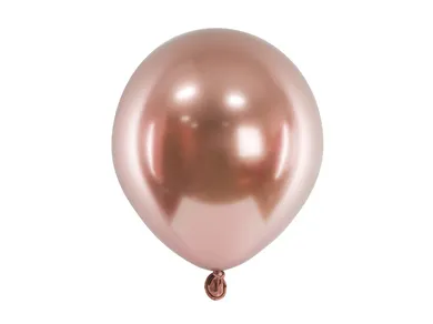 PartyDeco, balony Glossy, 12 cm, różowe złoto, 50 szt.