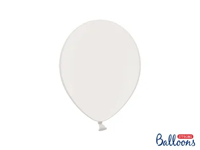 PartyDeco, balony lateksowe strong, metaliczne, białe, 23 cm, 10 szt.