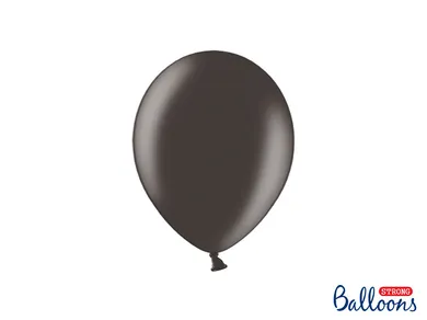 PartyDeco, balony lateksowe strong, metaliczne, czarne, 23 cm, 100 szt.