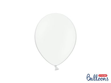 PartyDeco, balony lateksowe strong, pastelowe, białe, 23 cm, 100 szt.
