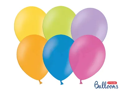 PartyDeco, balony lateksowe strong, pastelowe, mix kolorów 23 cm, 100 szt.