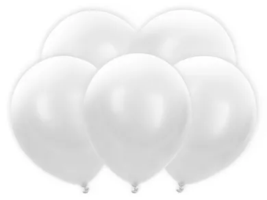 PartyDeco, balony LED, 30 cm, białe, 5 szt.