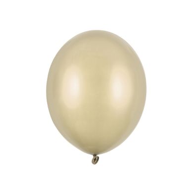 PartyDeco, balony strong, metallic cold gold, 23 cm, 100 szt.