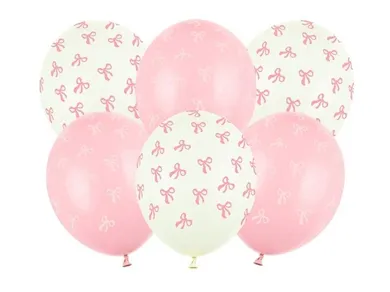 PartyDeco, balony, wzór kokardki, 30 cm, 50 szt.