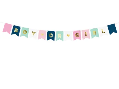 PartyDeco, baner, Boy or Girl, mix, 15-175 cm