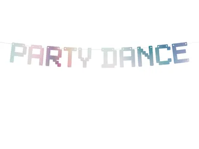 PartyDeco, baner Electric Holo, Party Dance, opalizujący, 9,5-130 cm