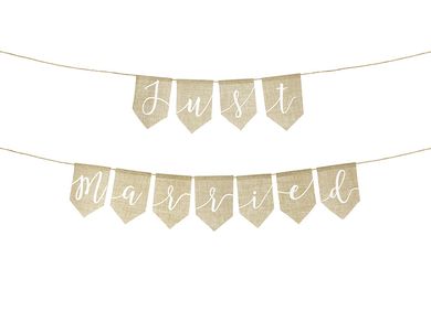 PartyDeco, baner, Just Married, 23-185 cm