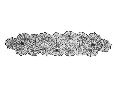 Partydeco, bieżnik, pajęczyna, czarny, 185-45 cm