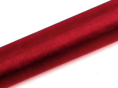 PartyDeco, dekoracyjna organza gładka, czerwona, 0,16-9 m
