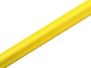 PartyDeco, dekoracyjna organza gładka, żółta, 0,36-9 m
