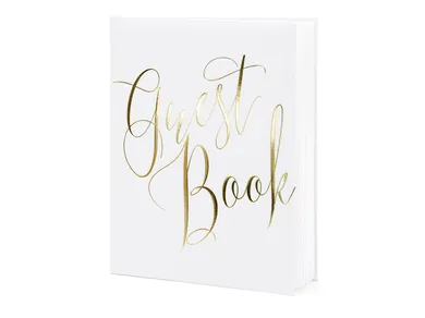 PartyDeco, księga gości weselnych guest book, 20-24,5 cm, biała, 22 kartki