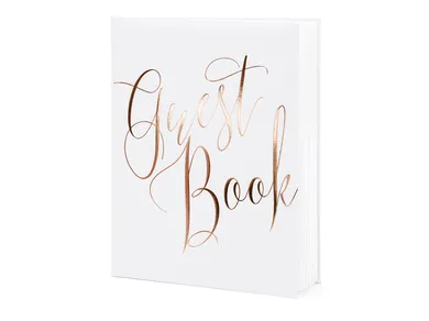 PartyDeco, księga gości weselnych guest book, 20-24,5 cm, biała, 22 kartki