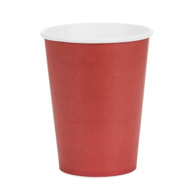 PartyDeco, kubeczki papierowe, ciemny czerwony, 250 ml, 6 szt.