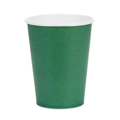 PartyDeco, kubeczki papierowe, ciemny zielony, 250 ml, 6 szt.