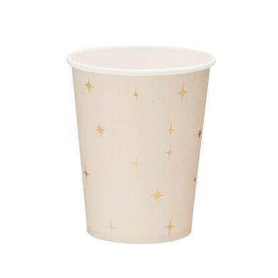 PartyDeco, kubeczki papierowe, gwiazdki, 220 ml, 6 szt.