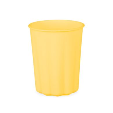 PartyDeco, kubeczki plastikowe, falbanka, żółte, 220 ml, 4 szt.