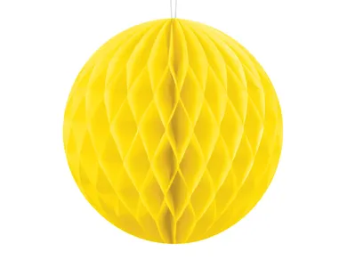 PartyDeco, kula bibułowa, żółta, 10 cm