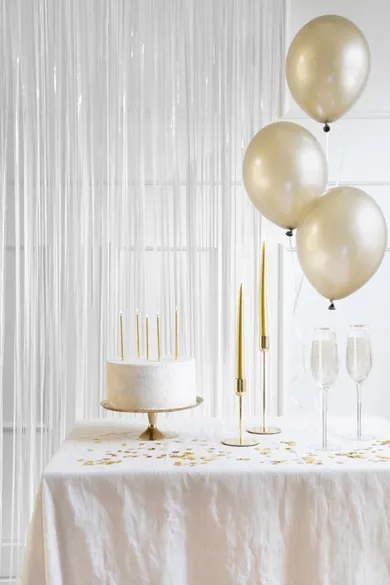 PartyDeco, kurtyna party, biała, 100-200 cm