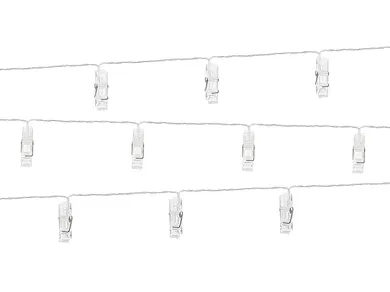 PartyDeco, lampki dekoracyjne led klamerki, bezbarwny, 1, 4 m