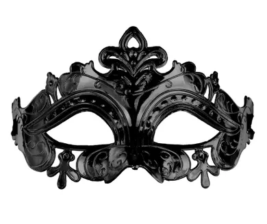 PartyDeco, maska karnawałowa, czarny, 17-9 cm