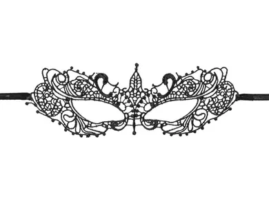 PartyDeco, maska karnawałowa, koronkowa, czarna, 20-7,3 cm