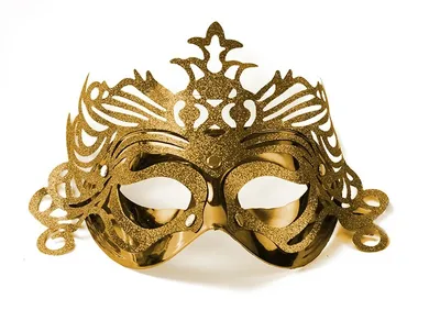 PartyDeco, maska karnawałowa z ornamentem, złota, rozmiar uniwersalny