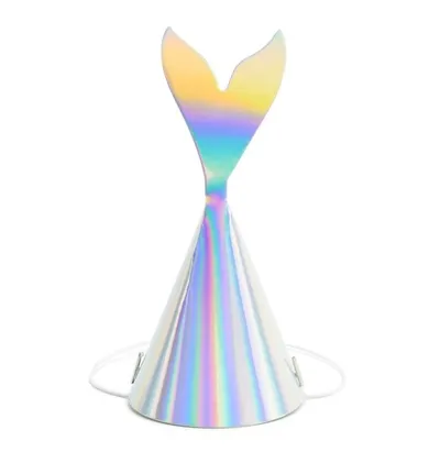 PartyDeco, Mermaid Party, urodzinowe czapeczki syrenka, opalizujący, 18 cm