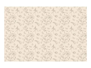 PartyDeco, obrus, beżowe kwiaty, 180-120 cm
