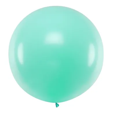 PartyDeco, olbrzymi okrągły balon, pastel, light mint, 1 m