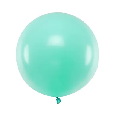 PartyDeco, olbrzymi okrągły balon, pastel, light mint, 60 cm