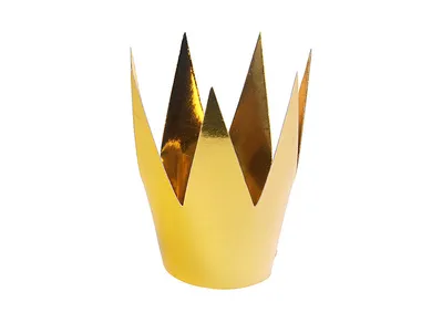 PartyDeco, ozdobna korona królowej imprezy, złota, 5,5 cm, 3 szt.