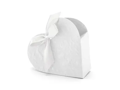 PartyDeco, ozdobne pudełeczka, w kształcie serduszka, biały, 10 szt.